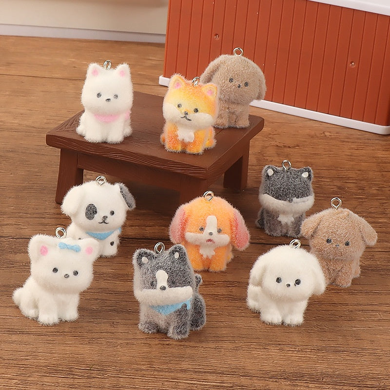 【Wish+Match+Bingo】Mini 3D Fluffy Dog Charm – Perfect for Keychains, Backpacks & Phones